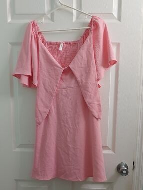 Coquette Pink Dress Flowy Sleeves Feminine Women's Size S